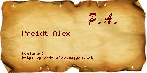 Preidt Alex névjegykártya